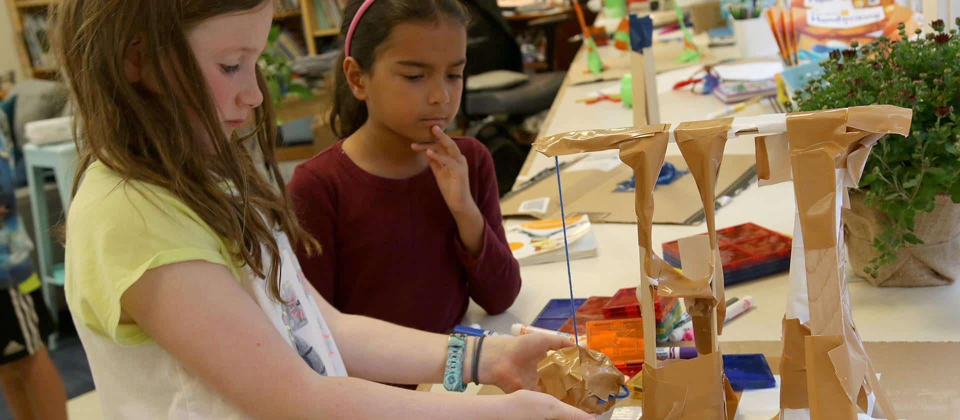 Two students design a simple machine