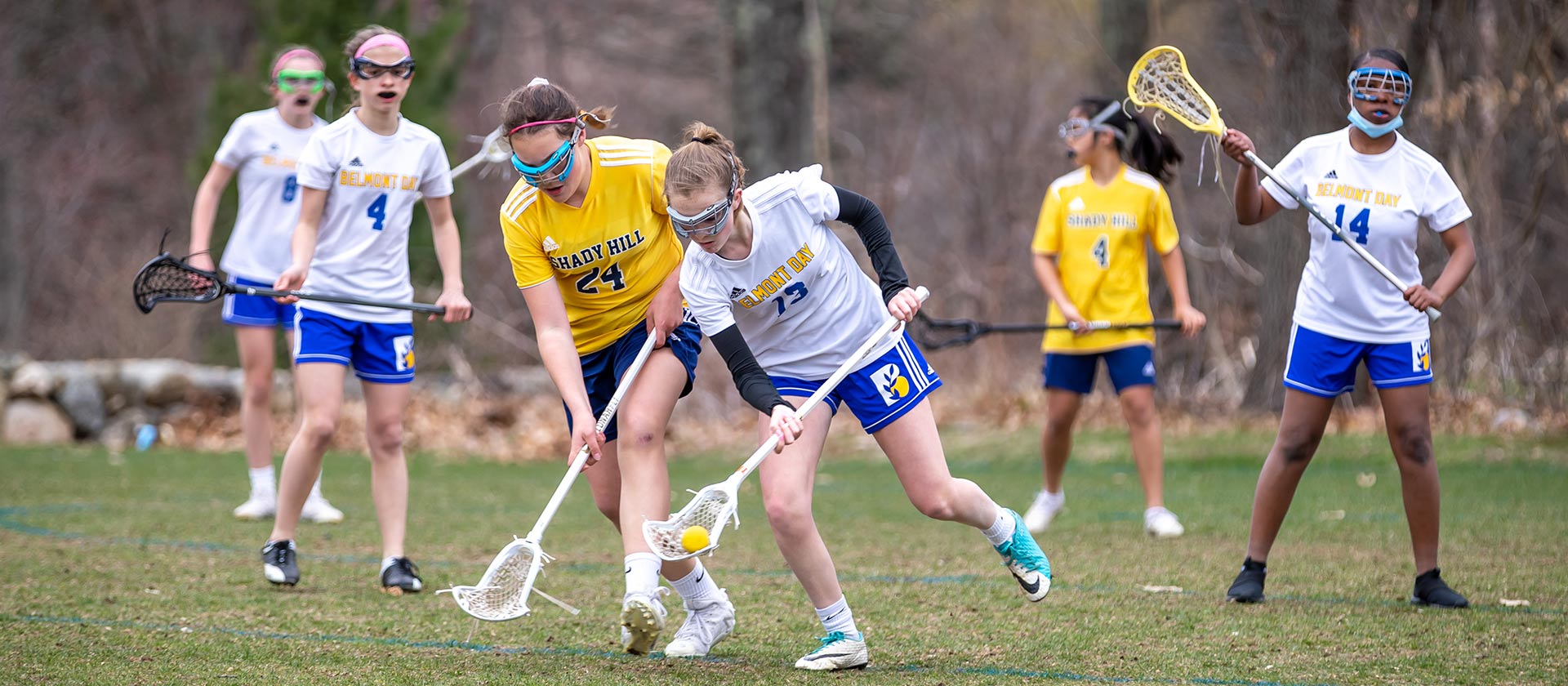 Girls lacrosse action