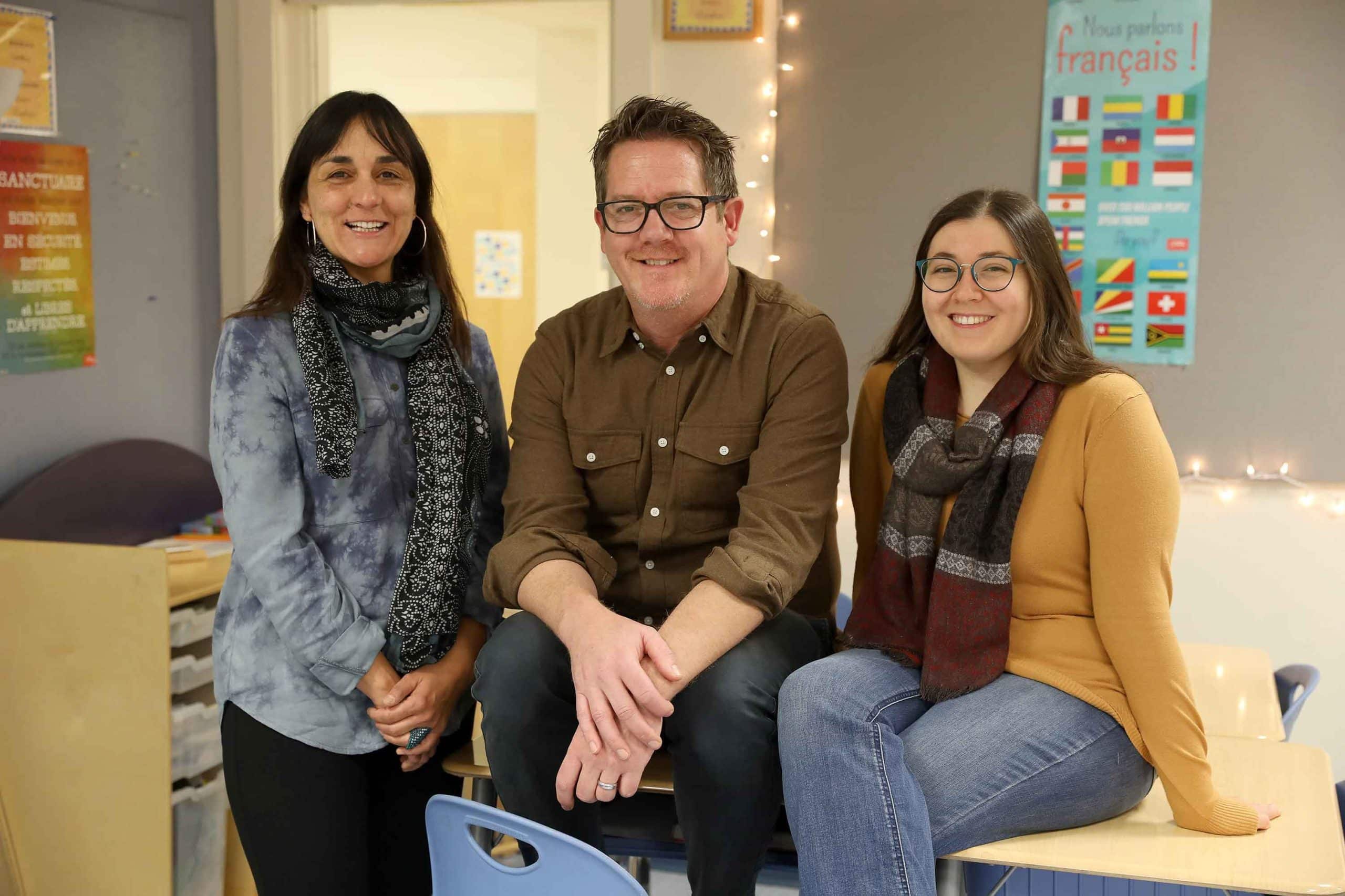 The three teachers that make up the BDS world language team