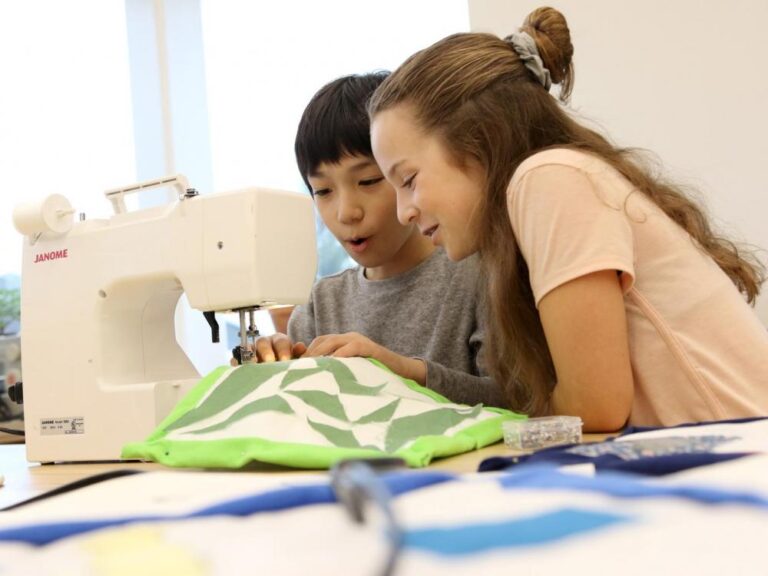 Students learn to sew
