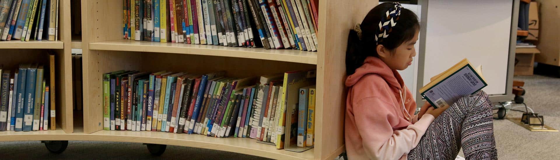 A student reads in the Erskine Library