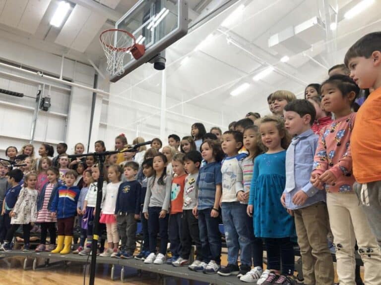 Pre-k on stage for assembly