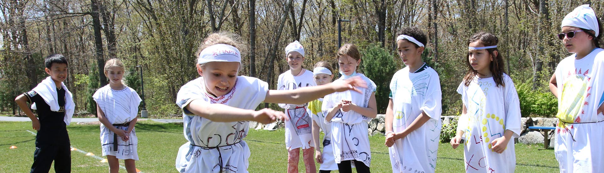 Students participate in the fourth grade ancient olympics