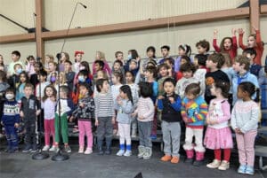 Pre-k and kindergarten students sing at the Winter Concert
