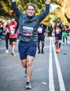 Will Levy '17 crossing the NYC Marathon finish line
